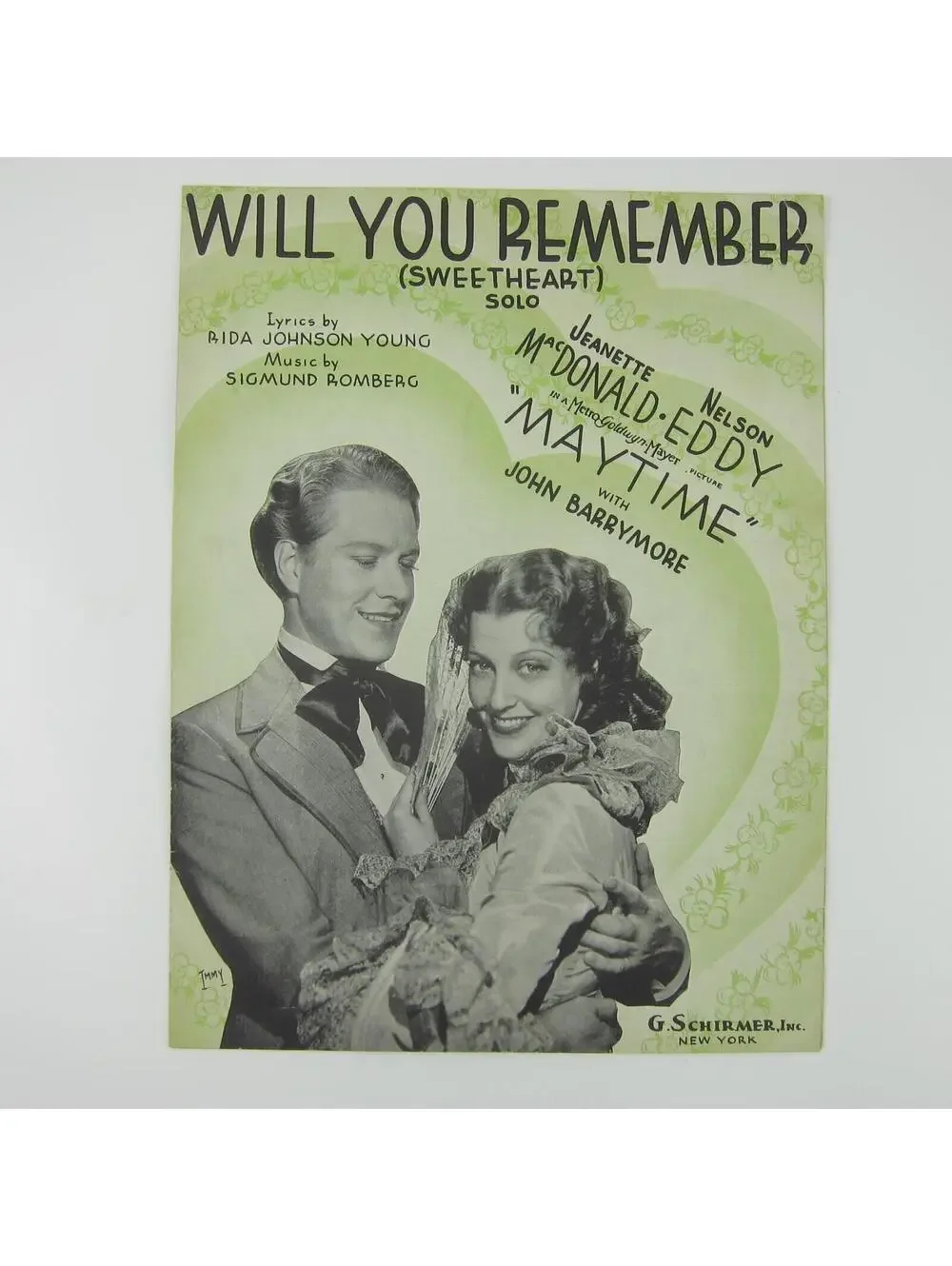 Sheet Music Will You Remember Maytime Jeanette McDonald Nelson Eddy Vintage 1937